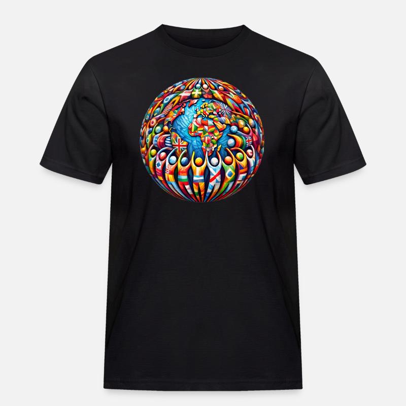 Unity in Diversity – Gemeinsam stark - Männer Workwear T-Shirt - Schwarz