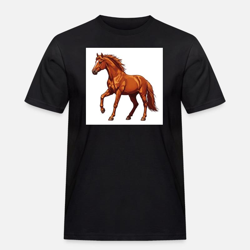 Das Pferd: Ein edles Tier - Männer Workwear T-Shirt - Schwarz