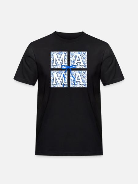 Mama Flowers - Mama Geschenkidee - Männer Workwear T-Shirt - Schwarz