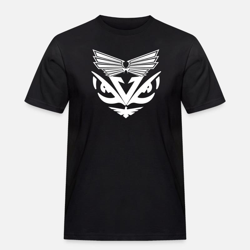 abstract aigles white - Männer Workwear T-Shirt - Schwarz