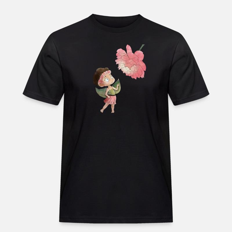 Magical fairy with peony - Men's Workwear T-Shirt - black