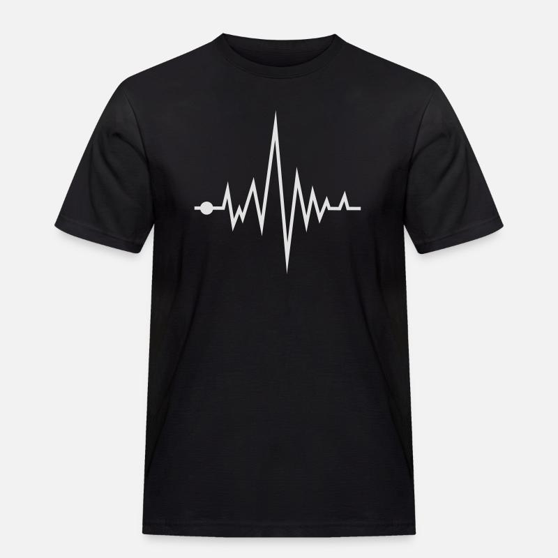 Frequenz, Herzschlag, Beat - Männer Workwear T-Shirt - Schwarz