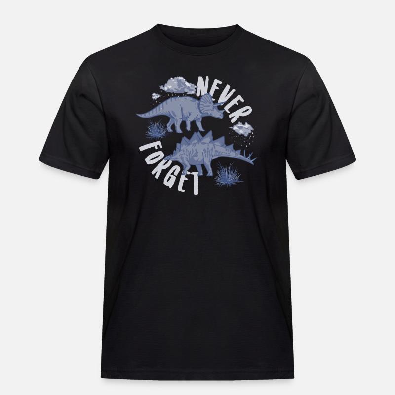 Never forget blau - Männer Workwear T-Shirt - Schwarz