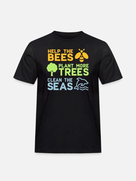 Hjälp bin att plantera fler träd | Skogsträdnatur - Arbets-T-shirt herr - svart