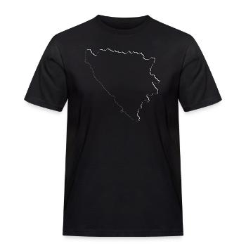 Bosnien Landkarte als Umriss - Männer Workwear T-Shirt - Schwarz - Vorne - AI Model Male 178 light (178cm)