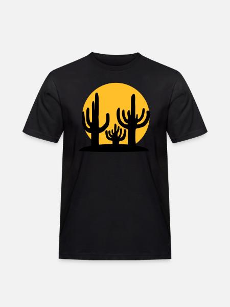 Silhouette Sun 3 Cacti - Men's Workwear T-Shirt - black