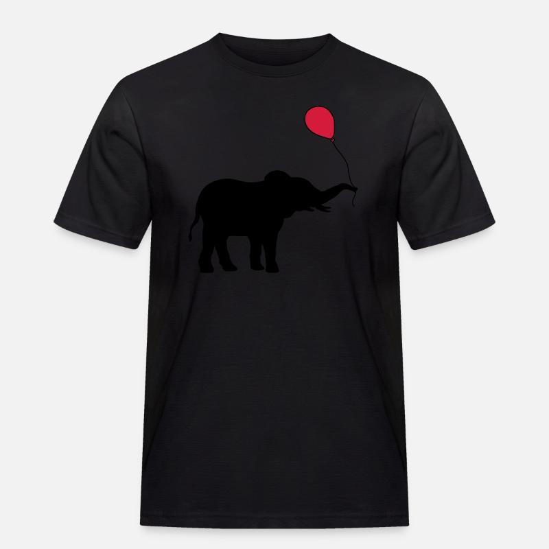 Roter Luftballon Elefant Geschenk - Männer Workwear T-Shirt - Schwarz
