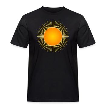 Sonne - Männer Workwear T-Shirt - Schwarz - Vorne - AI Model Male 178 light (178cm)