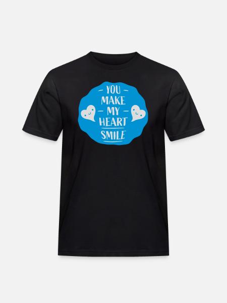 make my heart smile - Männer Workwear T-Shirt - Schwarz
