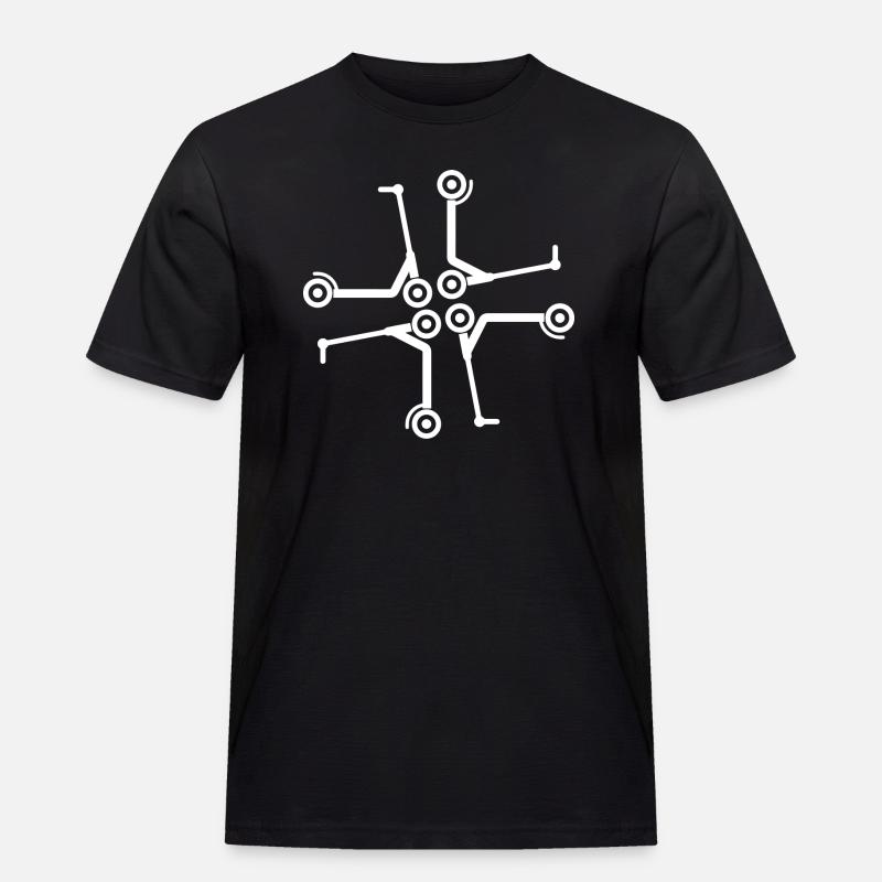 E-Scooter E-Roller Scooter - Männer Workwear T-Shirt - Schwarz