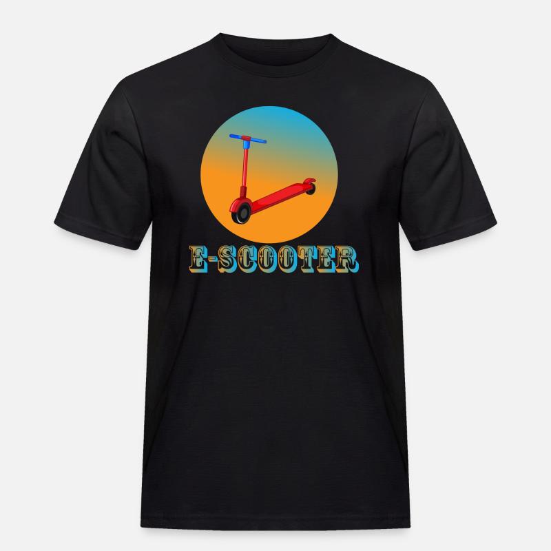 E-Scooter Roller Scooter - Männer Workwear T-Shirt - Schwarz