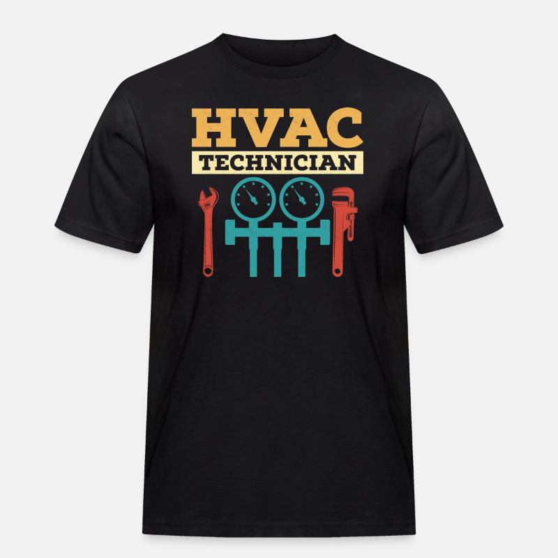 HVAC Technician AC Tech Installer - Men's Workwear T-Shirt - black