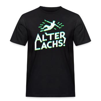 Alter Lachs ! - Männer Workwear T-Shirt - Schwarz - Vorne - AI Model Male 178 light (178cm)