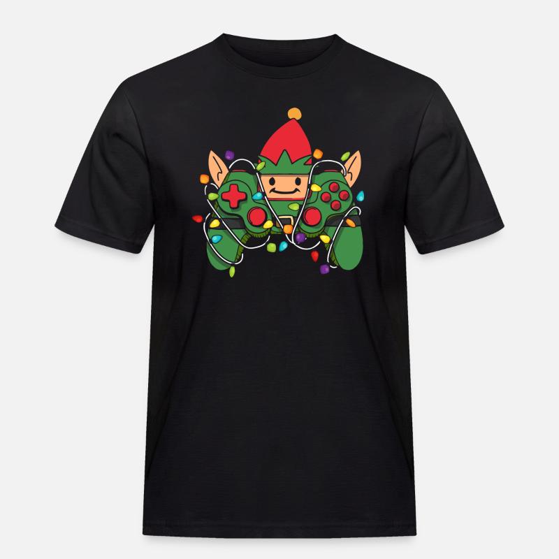 Christmas Gaming Controller - Männer Workwear T-Shirt - Schwarz
