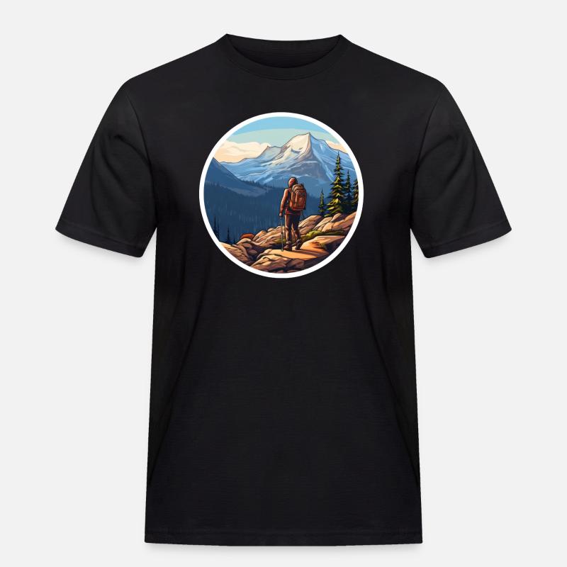 Wandern oder Hiking - Men's Workwear T-Shirt - black