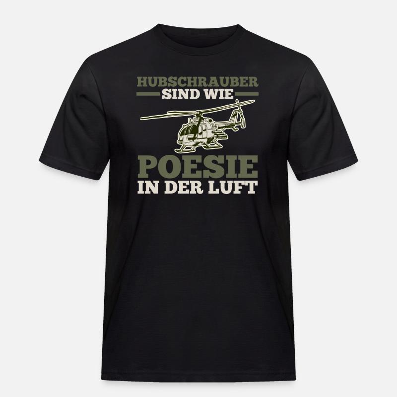 Pilot Helikopter Hubschrauber - Männer Workwear T-Shirt - Schwarz