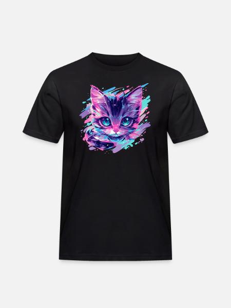 cosmic cat - Men's Workwear T-Shirt - black