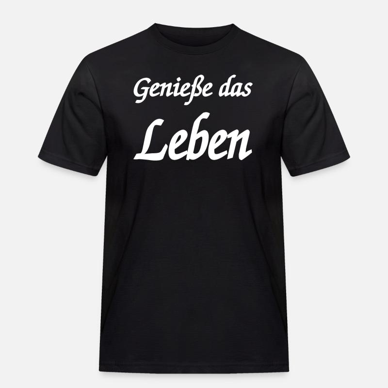 Leben - Männer Workwear T-Shirt - Schwarz