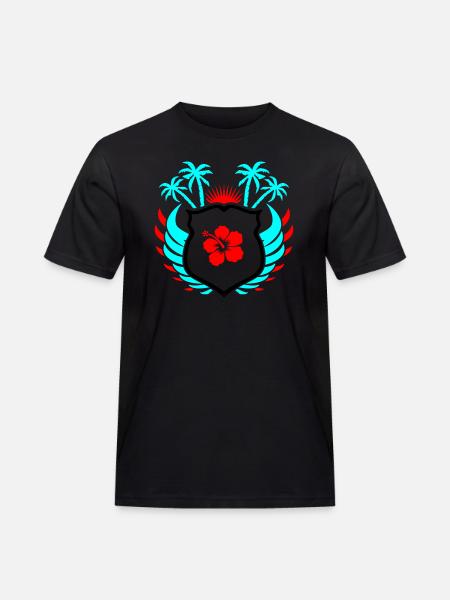 Paradis Fleur d’Hibiscus - T-shirt Workwear homme - noir