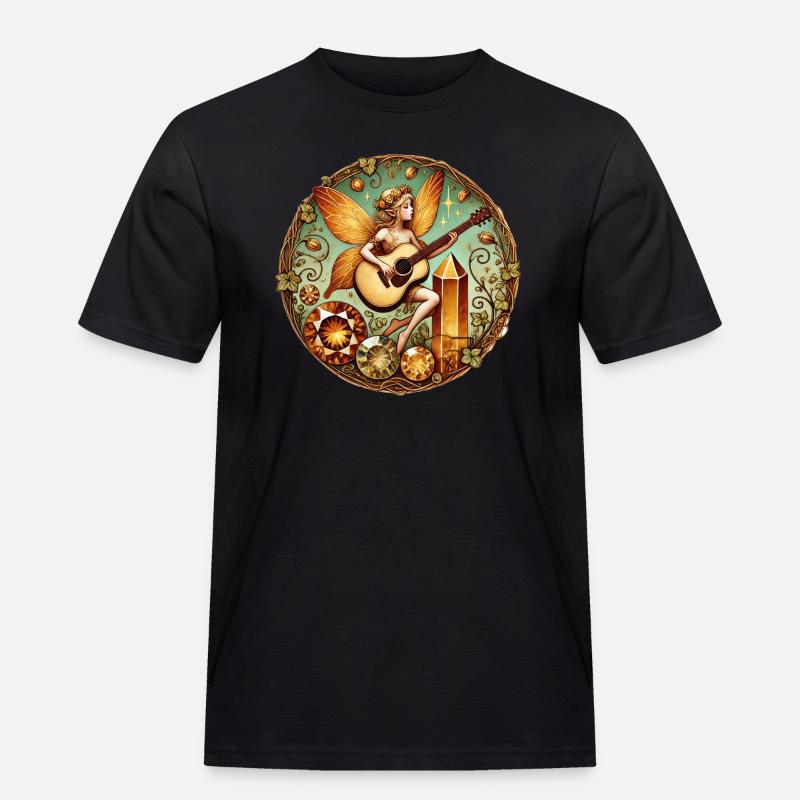 Gitarre Fee - Männer Workwear T-Shirt - Schwarz