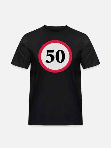geschwindigkeitstafel_50 - Männer Workwear T-Shirt - Schwarz