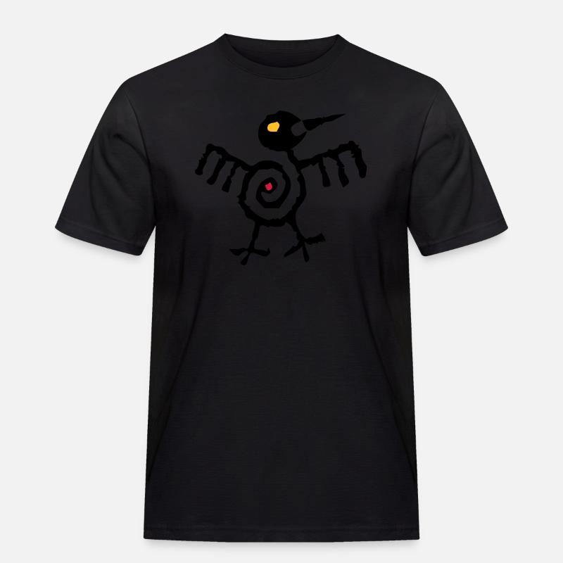 Fantasy Bird 01 - 2-farbig - Männer Workwear T-Shirt - Schwarz