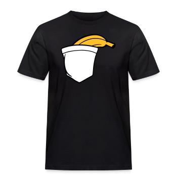 banana fruit funny healthy eating hunger delicious - Men's Workwear T-Shirt - black - Front - AI Model Male 178 light (178cm)