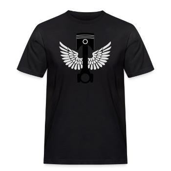 piston and rod - Men's Workwear T-Shirt - black - Front - AI Model Male 178 light (178cm)