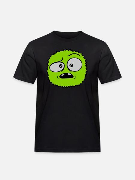Hairy monster skeptical face - Men's Workwear T-Shirt - black