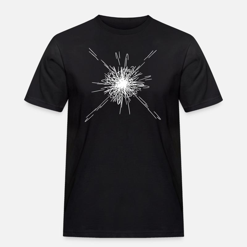 Mandala Explosion Linien Muster - Männer Workwear T-Shirt - Schwarz