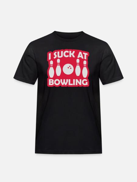 I suck at bowling - Men's Workwear T-Shirt - black