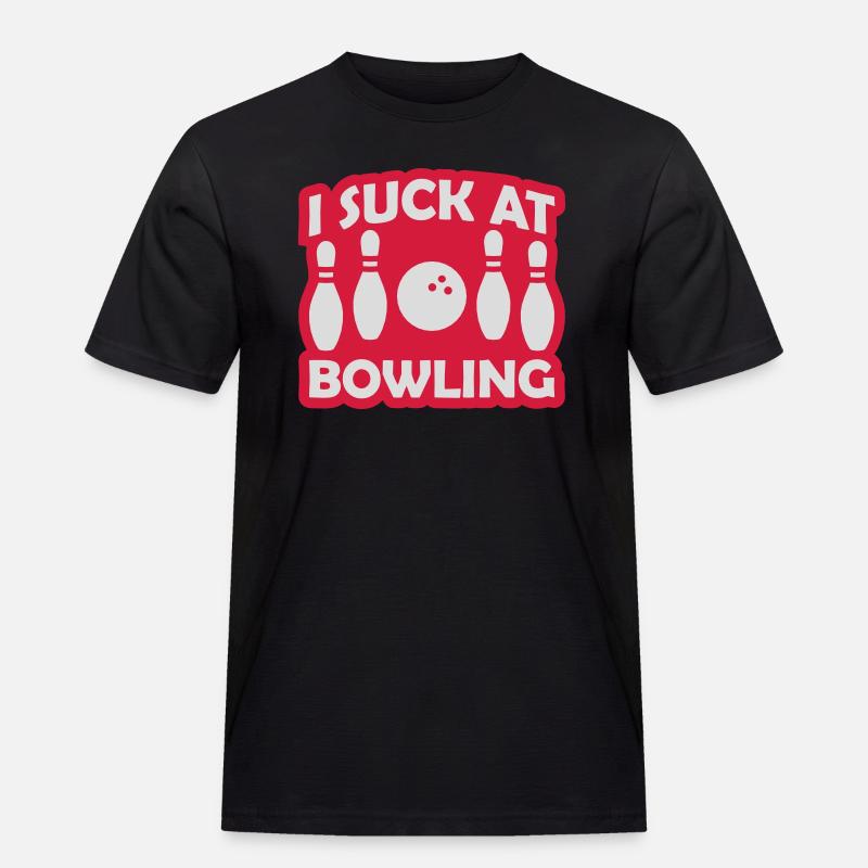I suck at bowling - Männer Workwear T-Shirt - Schwarz
