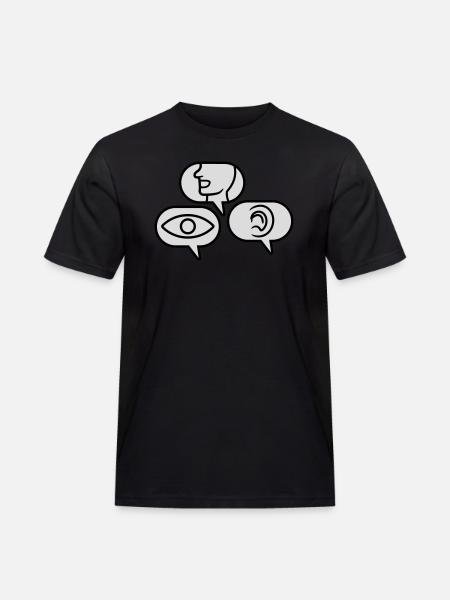 See Speak Hear Speech bubbles - Men's Workwear T-Shirt - black