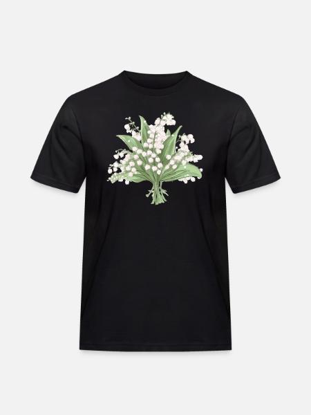 Blumenstrauß vom Maiglöckchen - Männer Workwear T-Shirt - Schwarz