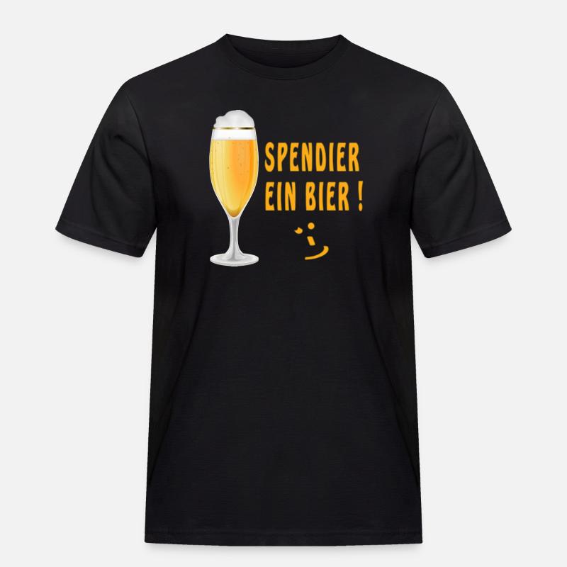 Spendier ein Bier! - Männer Workwear T-Shirt - Schwarz