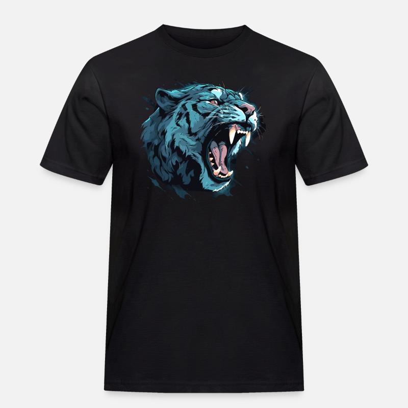 Säbelzahntiger - Sabertooth v2 - Männer Workwear T-Shirt - Schwarz