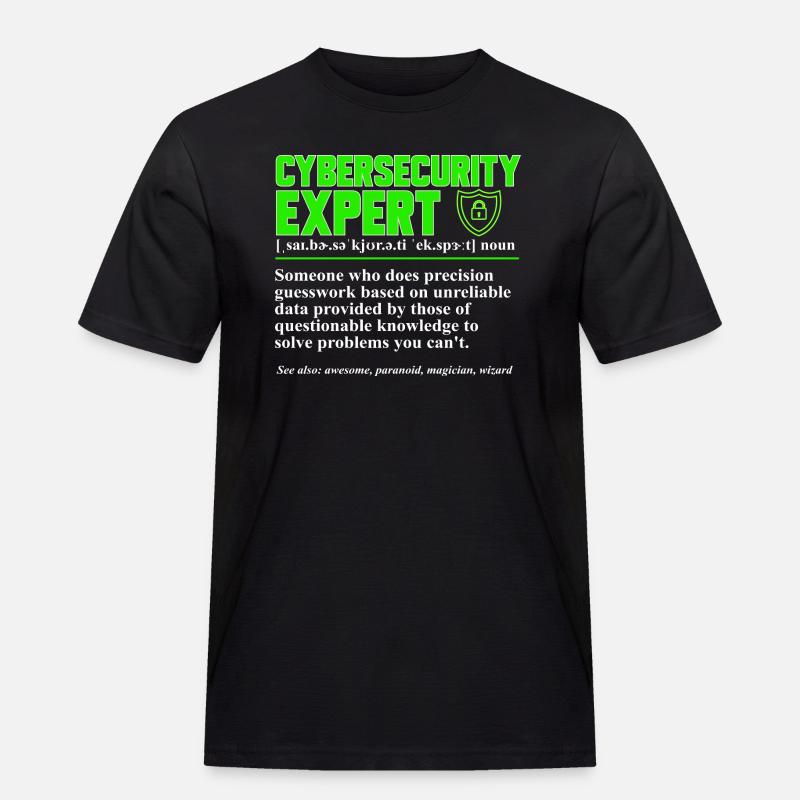 Cybersecurity Hacker IT-Sicherheit - Männer Workwear T-Shirt - Schwarz