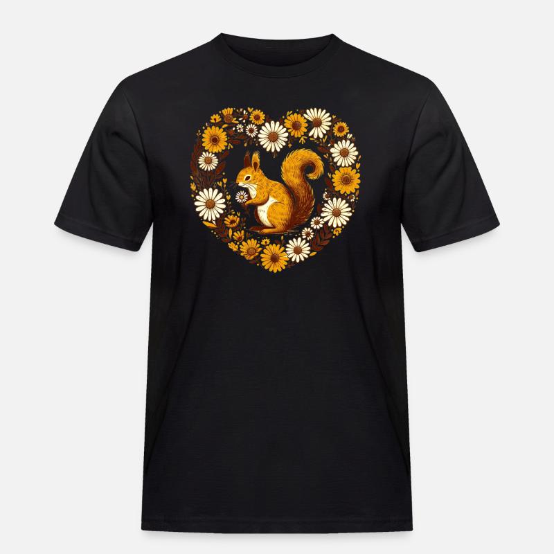 Eichhörnchen - Männer Workwear T-Shirt - Schwarz