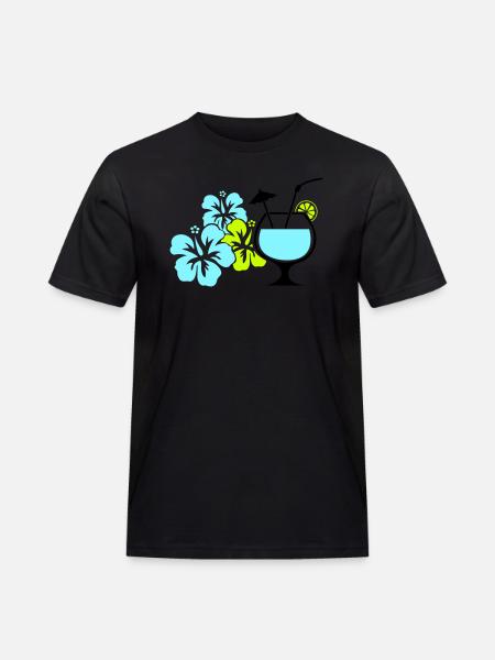 Cocktail Flowers Hawaii - Men's Workwear T-Shirt - black