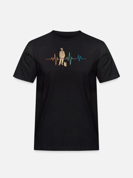 Heartbeat Retro Train Driver - Men's Workwear T-Shirt - black