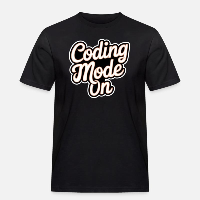 Coding Mode On 17 - Männer Workwear T-Shirt - Schwarz