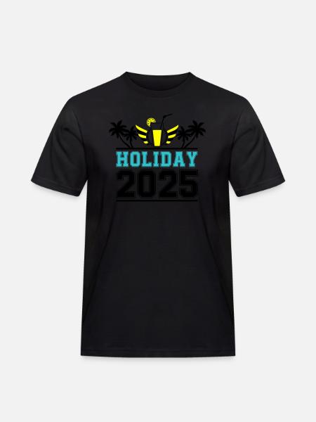 Holiday 2025 - Männer Workwear T-Shirt - Schwarz