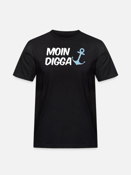 Moin Digga Hamburg - Men's Workwear T-Shirt - black