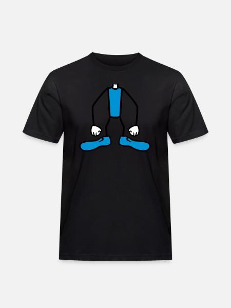 standing body without head clipart cartoon cartoon - Men's Workwear T-Shirt - black
