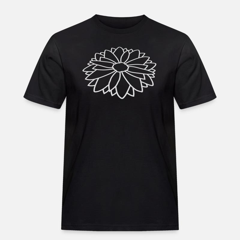 Kontur Hübsche Blume Design - Männer Workwear T-Shirt - Schwarz