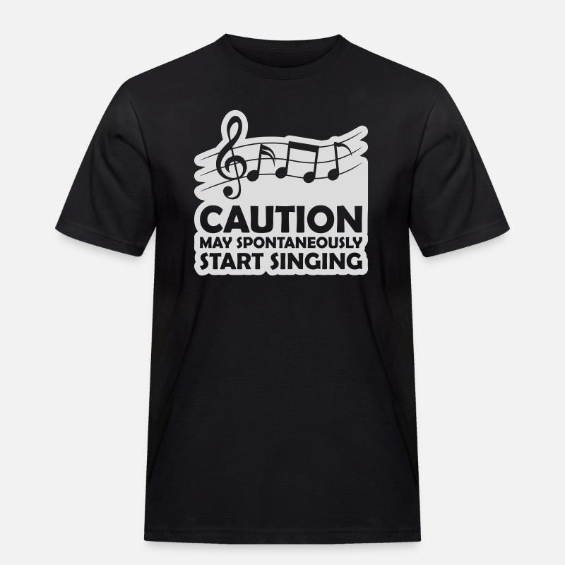 may spontaneously start singing - Men's Workwear T-Shirt - black