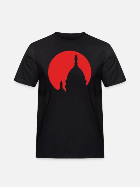 Sacré-Coeur Montmartre Paris red silhouette - Men's Workwear T-Shirt - black