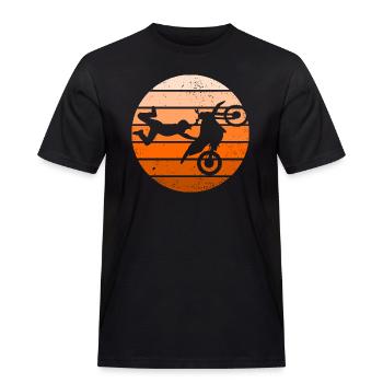 Motocross Supermotard Moto Sport Automobile - T-shirt Workwear homme - noir - Devant - AI Model Male 178 light (178cm)