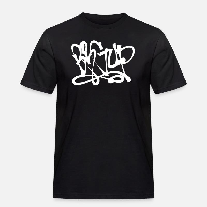 BIGUP Graffiti - Männer Workwear T-Shirt - Schwarz