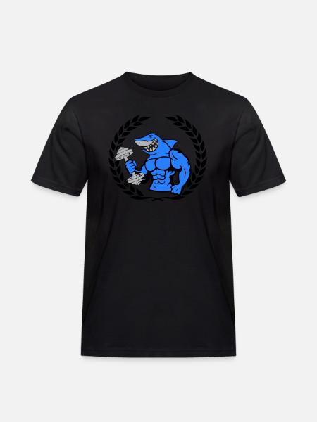 shark shark bodybuilding dumbbell - Men's Workwear T-Shirt - black